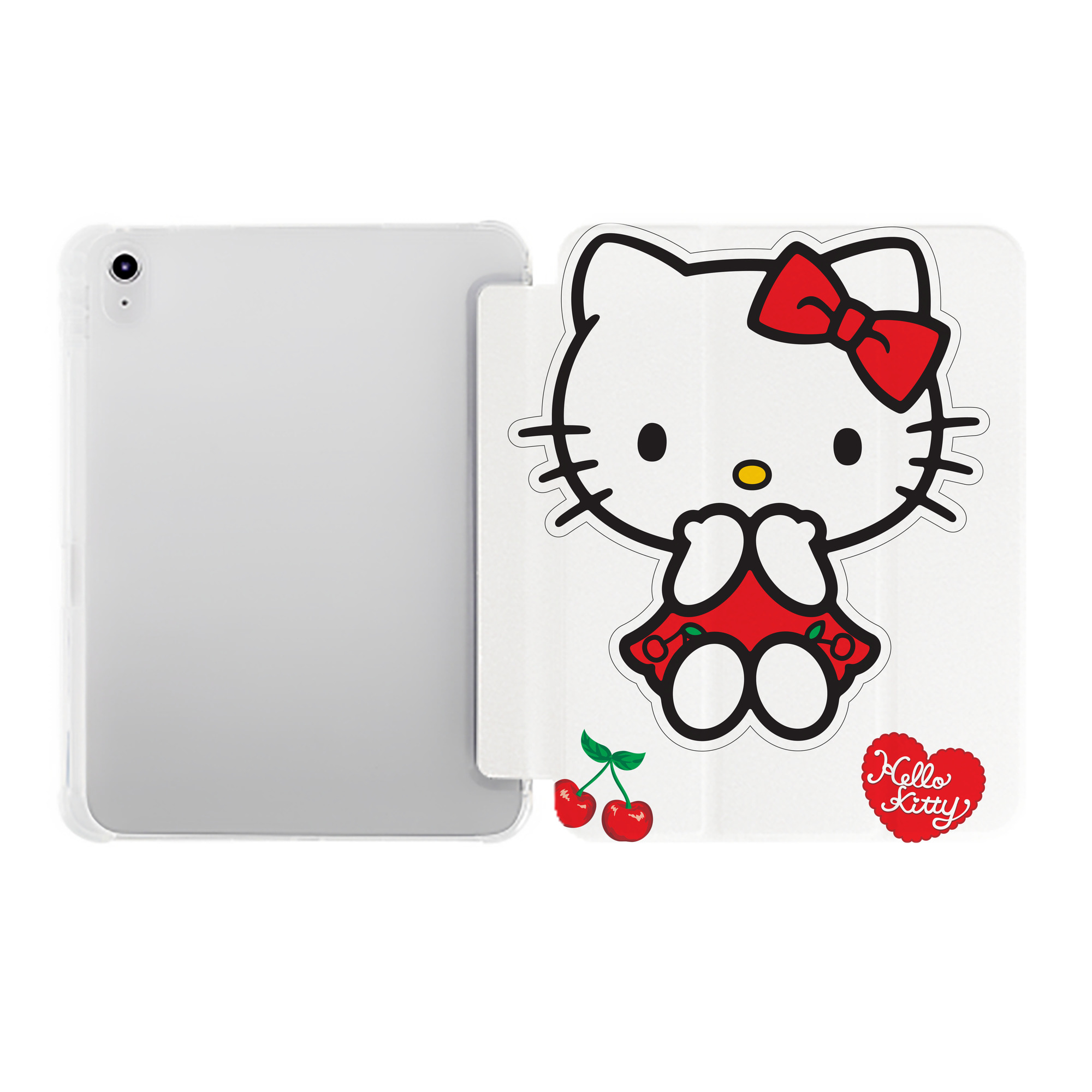 （画像用） Hello Kitty ハローキティ IPad ケース ペン収納付き 三つ折りスタンド PUレザー×シリコン 対応機種9.5/10.5/10.9インチ